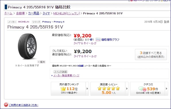 プレミアムコンフォートとしての比較 運動性能 静音性ほか Michelin Primacy 4 235 45r18 98y Xl のクチコミ掲示板 価格 Com