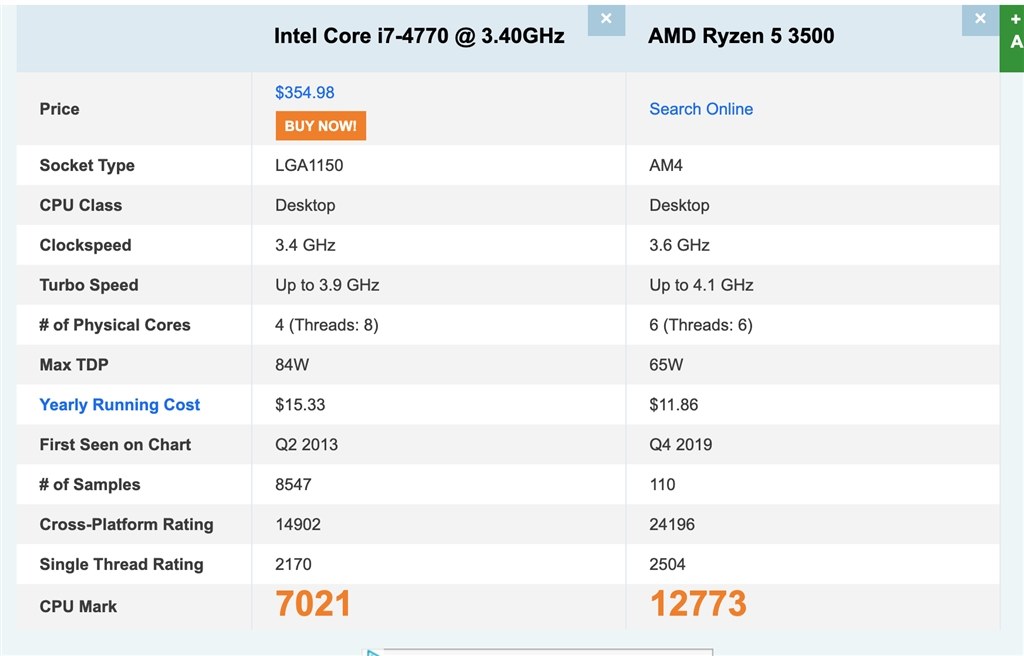 スマホ/家電/カメラ試用17日　Ryzen 5 3500 BOX