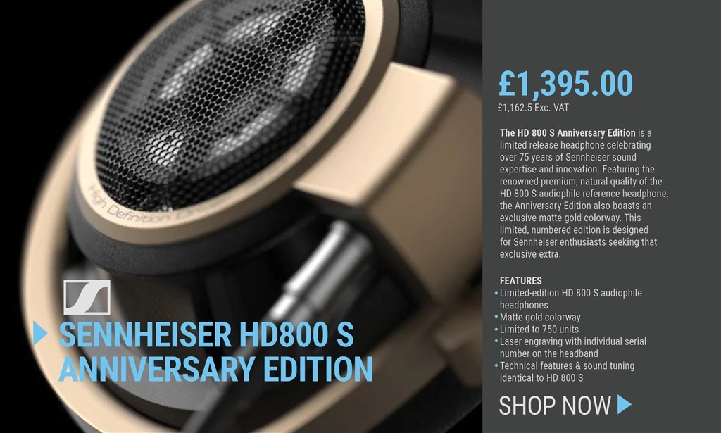 Sennheiser HD800 S Anniversary Edition (750 units only)』 クチコミ