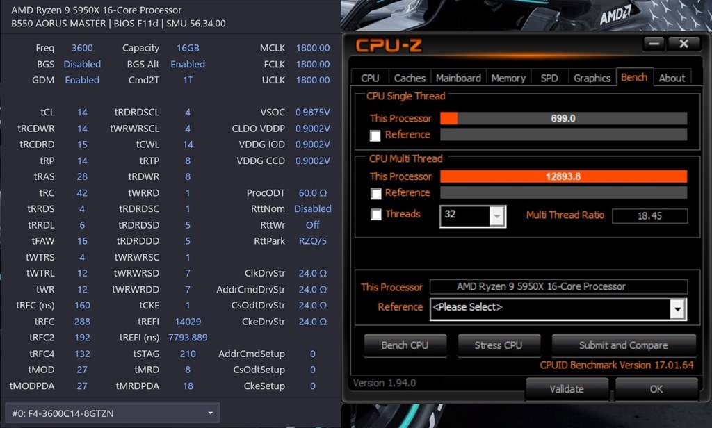5950XデフォルトでCPU-Zベンチシングル700台に到達』 AMD Ryzen 9 ...