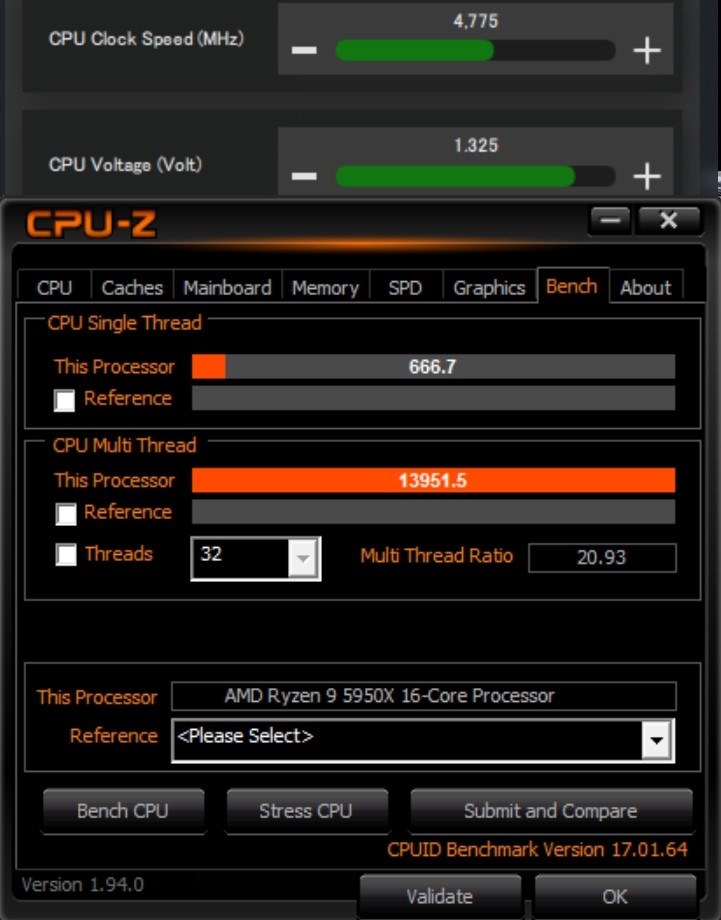 5950XデフォルトでCPU-Zベンチシングル700台に到達』 AMD Ryzen 9