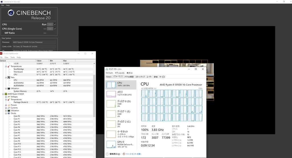 5950x マルチスレッドのクロックが伸びない。』 AMD Ryzen 9 5950X BOX ...