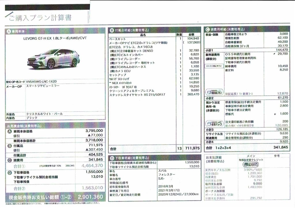 レヴォーグかフォレスターか等で迷っています スバル レヴォーグ 年モデル のクチコミ掲示板 価格 Com