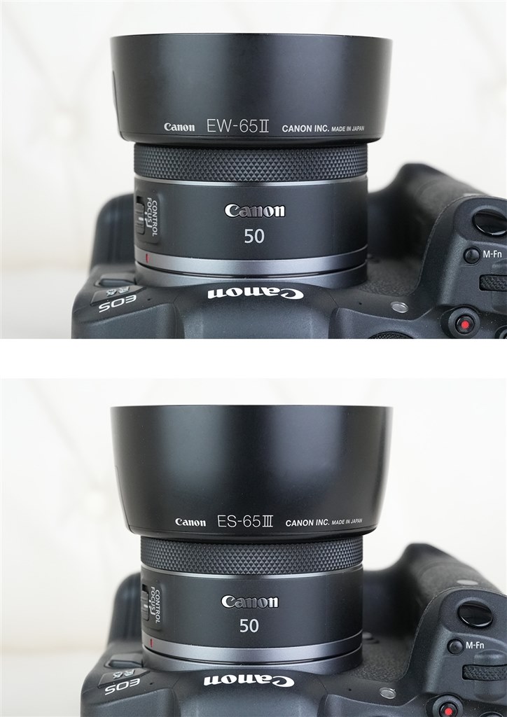 キヤノンCanon RF50mm F1.8 STM 純正フード、プロテクター付き