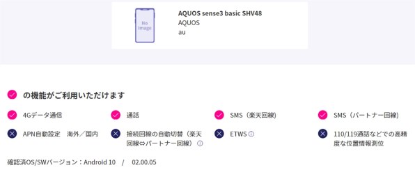 シャープ AQUOS sense3 basic SHV48 SIMフリー [ライトカッパー] 価格 