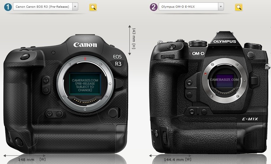 EOS R3とコンパクトミラーレスとサイズ比較してみた』 クチコミ掲示板
