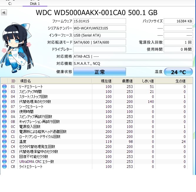 WD Blue 3.5inch 7200rpm 500GB 16MB SATA3.0 WD5000AAKX 