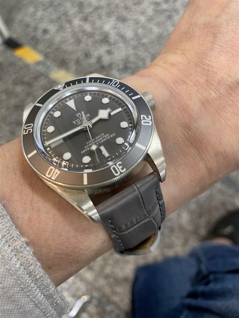 和風 TUDOR ブラックベイクロノ 79363N 純正 レザーベルト バック