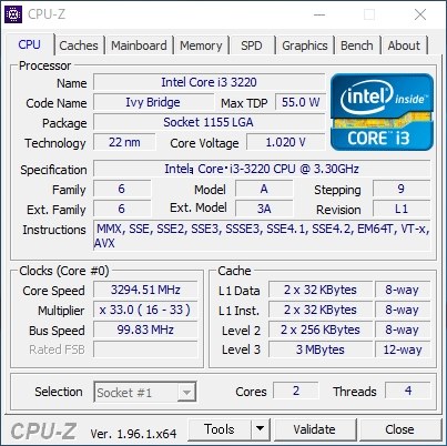 CPU i5 3470×4とi3 3220