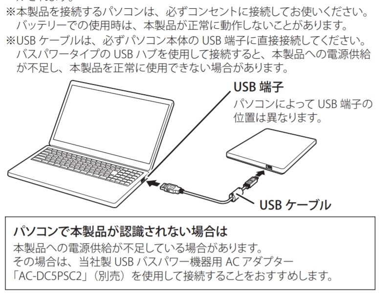 USBコネクタは一つですか？一つの場合支障ありますか？』 バッファロー