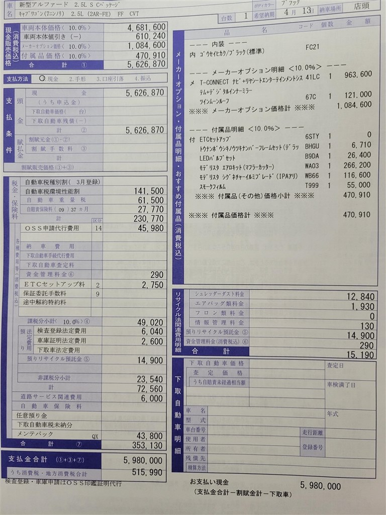 アルファード値引き。』 トヨタ アルファード 2015年モデル のクチコミ