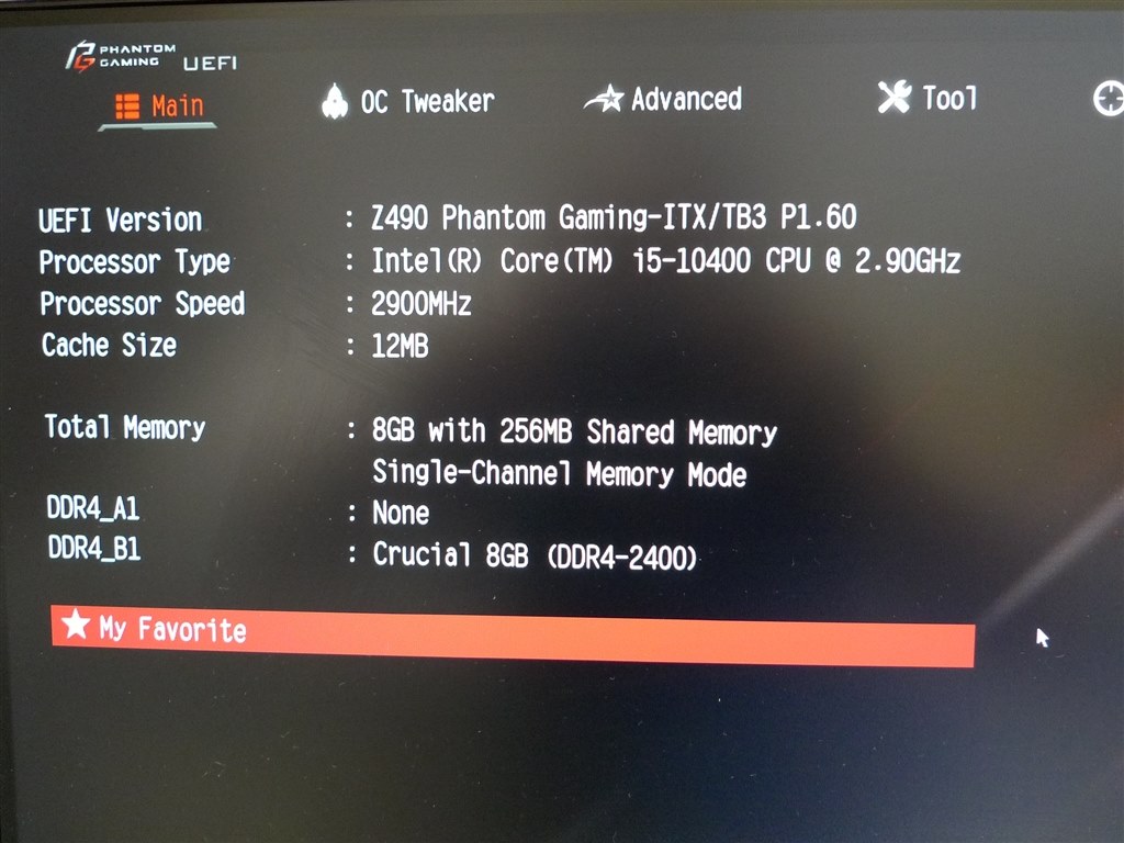 Corei5 11400をつけて起動しようとしましたがbiosすら開けず…』 ASRock Z490 Phantom Gaming-ITX/TB3  のクチコミ掲示板 - 価格.com