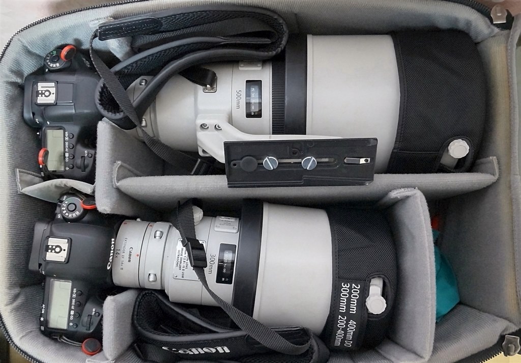 ボディにレンズを装着して入るリュック』 CANON EF200-400mm F4L IS