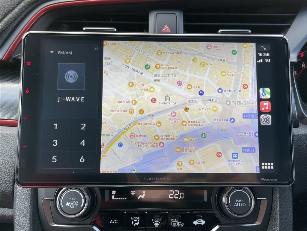 アップデートでCarPlay画面の高精細化と分割表示が可能に』 パイオニア