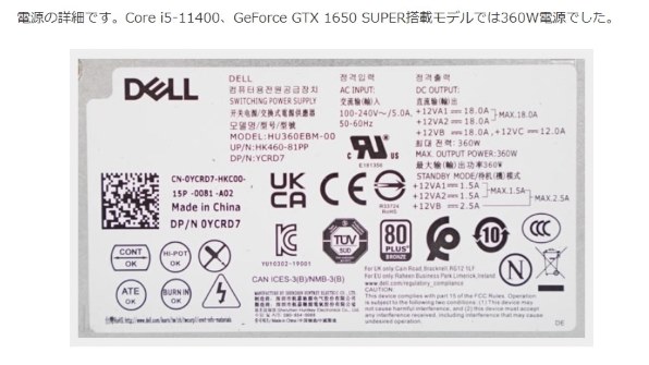 Dell Inspiron コンパクトデスクトップ プレミアム Core i5 11400・8GB