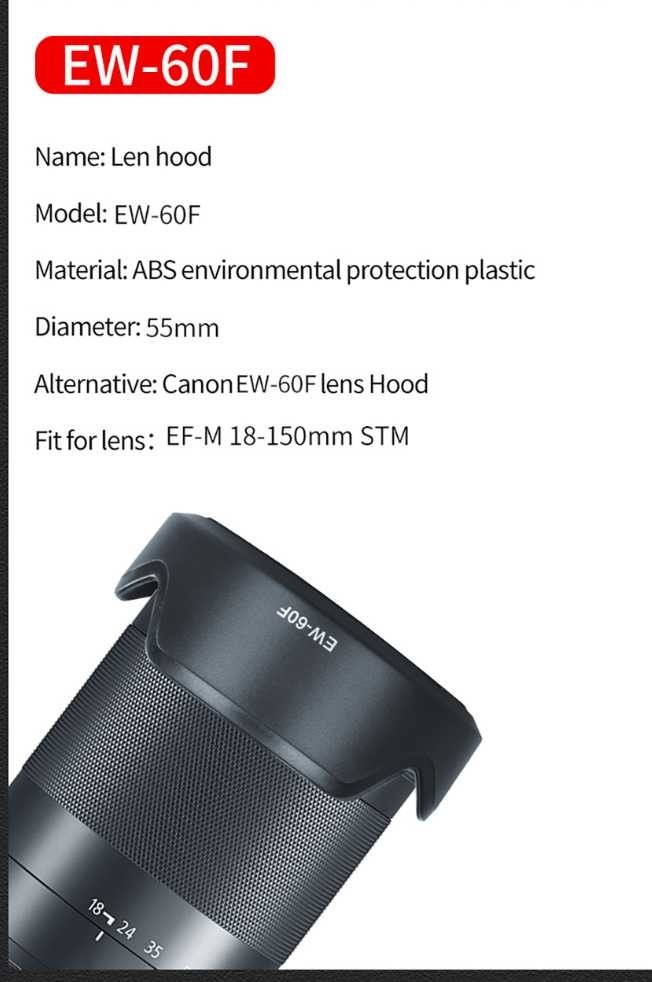 レンズフード EW-60F互換品』 CANON RF-S18-150mm F3.5-6.3 IS STM の ...