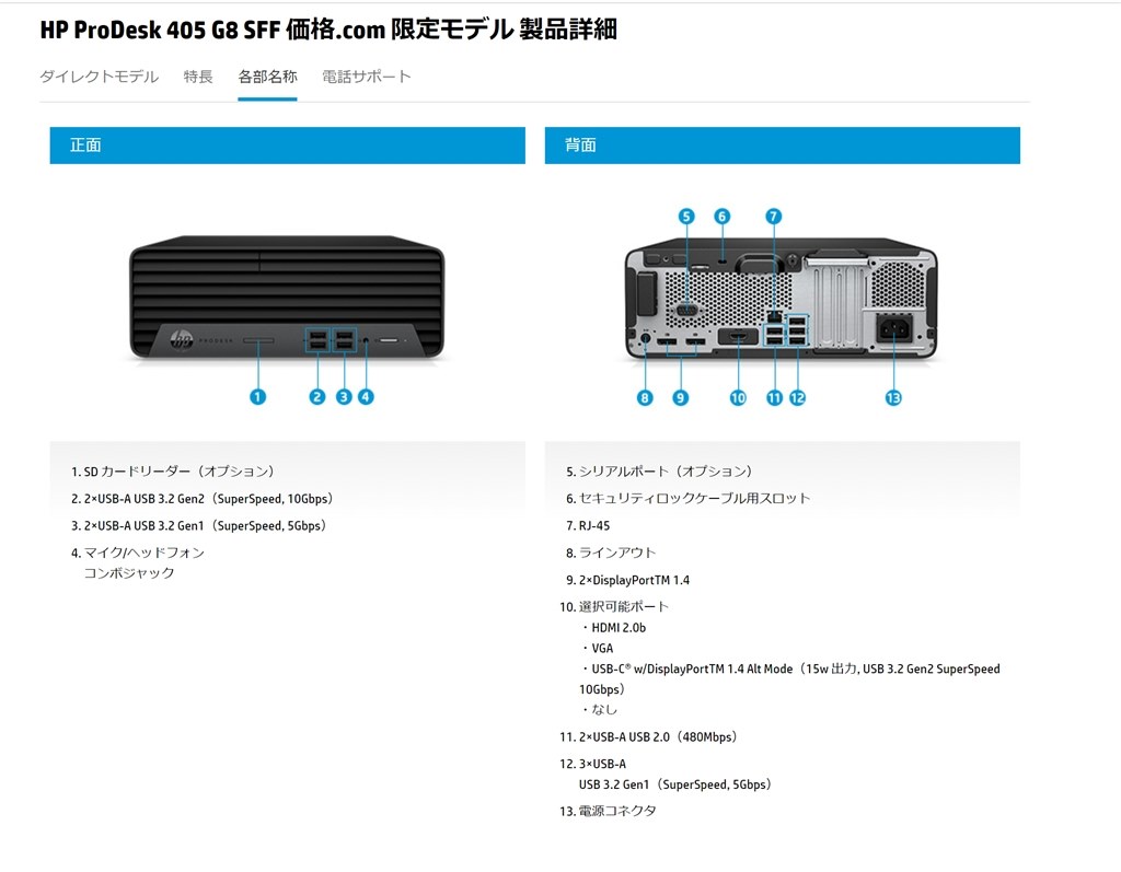 モニターとつなげられません』 HP ProDesk 405 G8 SFF/CT 価格.com限定 Ryzen 5 PRO 5650G/8GBメモリ/256GB  SSD/Windows 11 Home搭載モデル C7 のクチコミ掲示板 - 価格.com