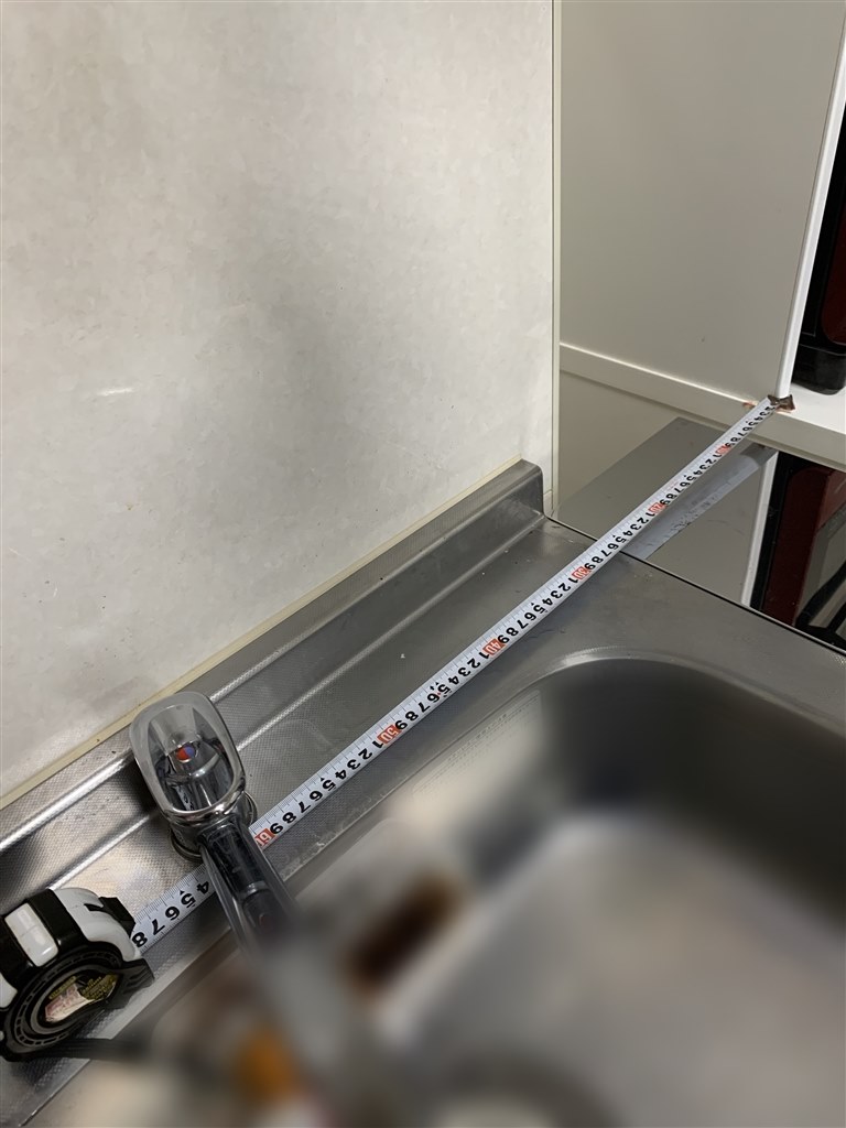 本体背面から水栓本体との必要なスペース…実際は？』 パナソニック NP
