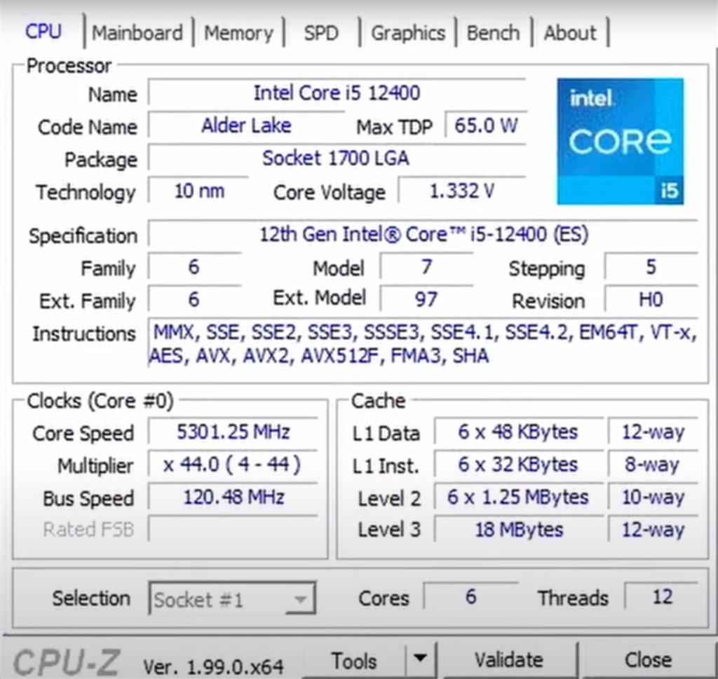 負荷時、CPU温度ほぼ100℃近く』 インテル Core i5 12400F BOX の