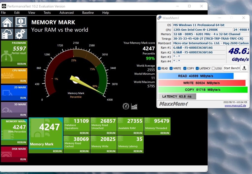 ZEN4はDDR5 6000をIF 1：1で動作することができるそうです