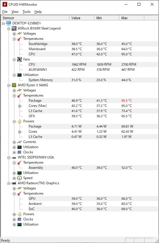 ＦＡＮ１個だとこうなる的な？』 AMD Ryzen 5 5600G BOX のクチコミ