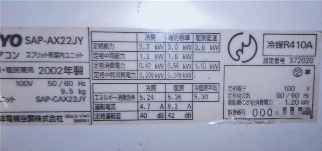 20年前の三洋製エアコンより性能が劣る不思議』 パナソニック エオリア