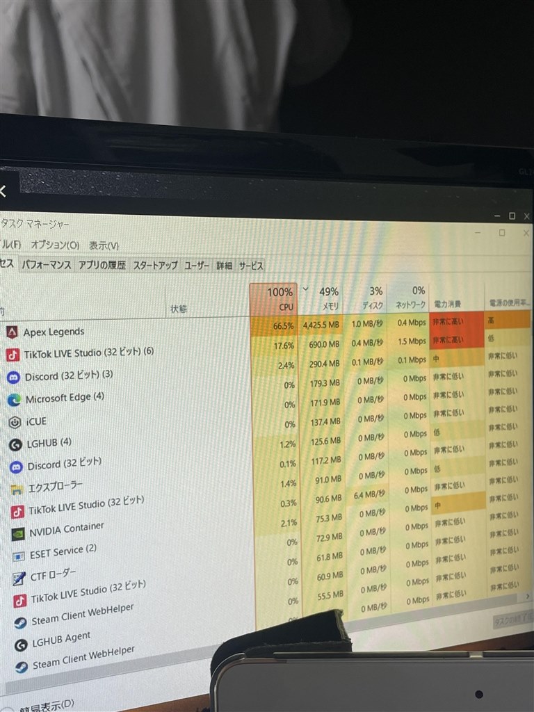 cpuの使用率が下がらない。』 インテル Core i7 12700F BOX のクチコミ