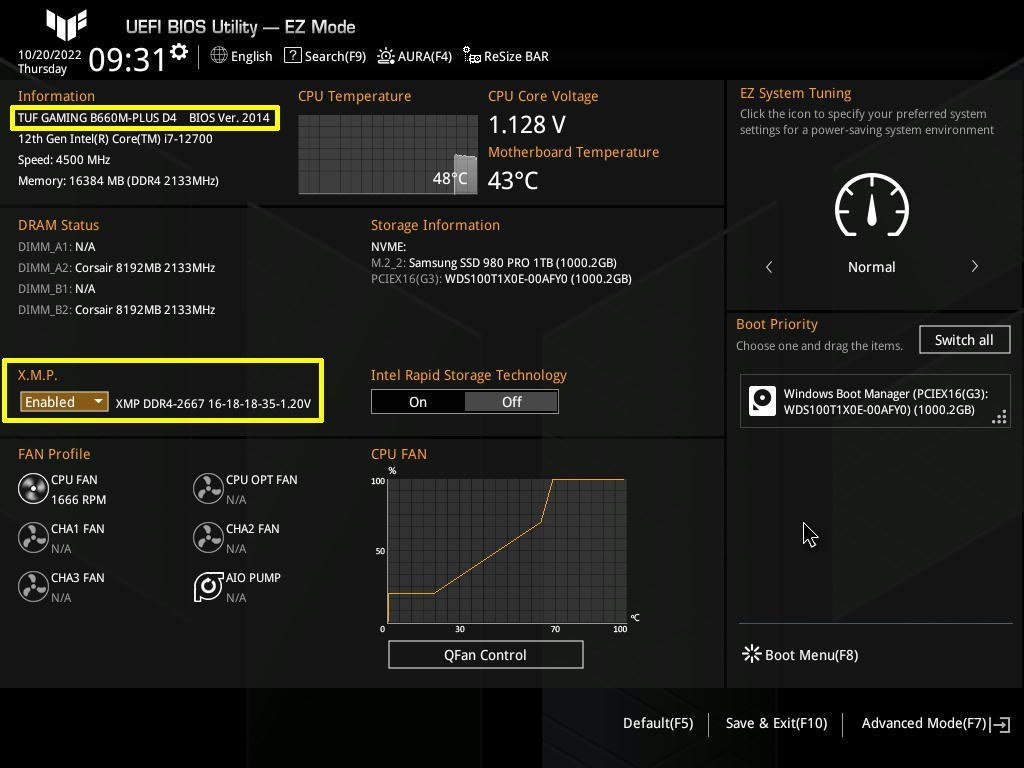 BIOS 2014 アップデート』 ASUS TUF GAMING B660M-PLUS D4 のクチコミ
