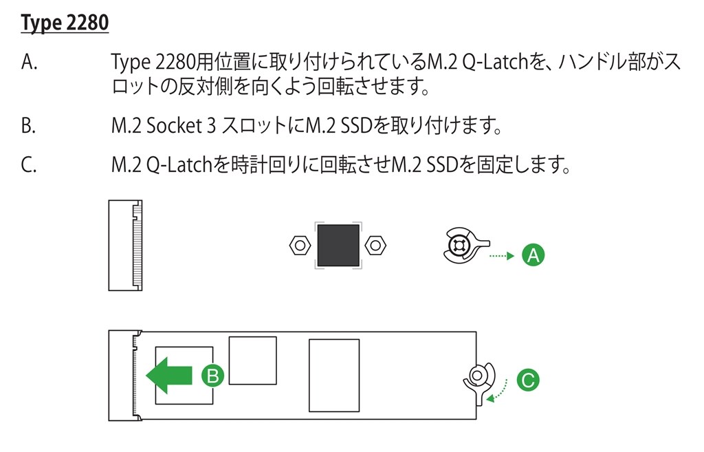 nvme Q-Latchの外し方』 ASUS TUF GAMING B660M-PLUS WIFI D4 の