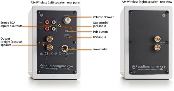 Audioengine A2+ WIRELESS SPEAKER SYSTEM [サテン・ブラックペイント