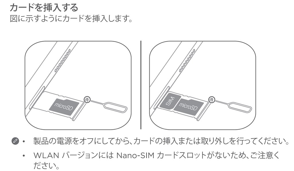 nano SIMカードの挿し方』 Lenovo Lenovo Yoga Tab 11 ZA8X0031JP SIM