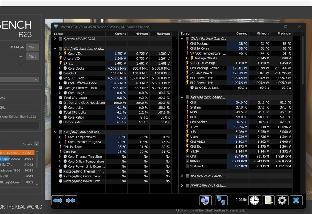 インテル　13600kf 動作確認済　OC経験なし Intel Extreme Tuning Utility - i5 13600KF and Z690