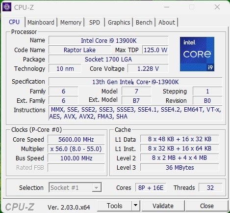 コア数が正常に認識しません』 インテル Core i9 13900K BOX の