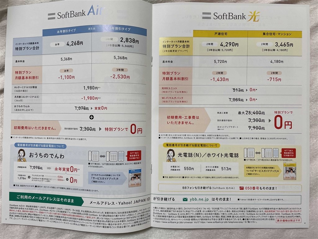 yahoo bb adsl softbank air 変更