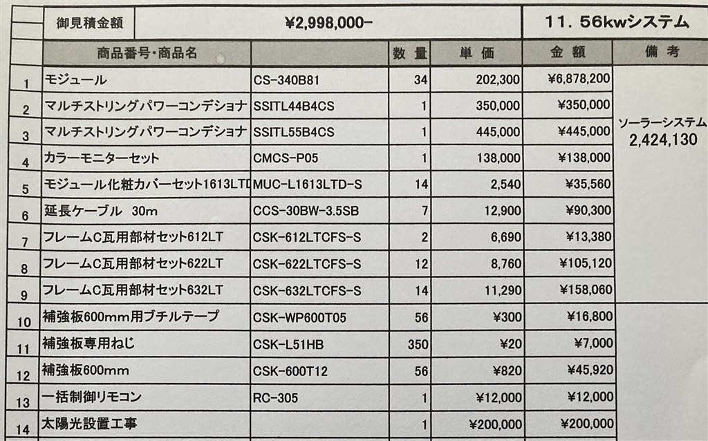 太陽光後付け 見積もりは適正価格でしょうか？』 クチコミ掲示板 - 価格.com