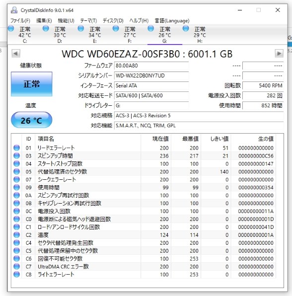 WESTERN DIGITAL WD60EZAZ-RT [6TB SATA600 5400] 価格比較 - 価格.com