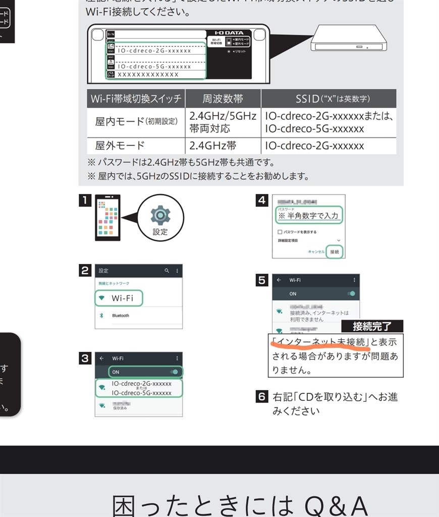 cd レコ wi fi 人気 繋がら ない