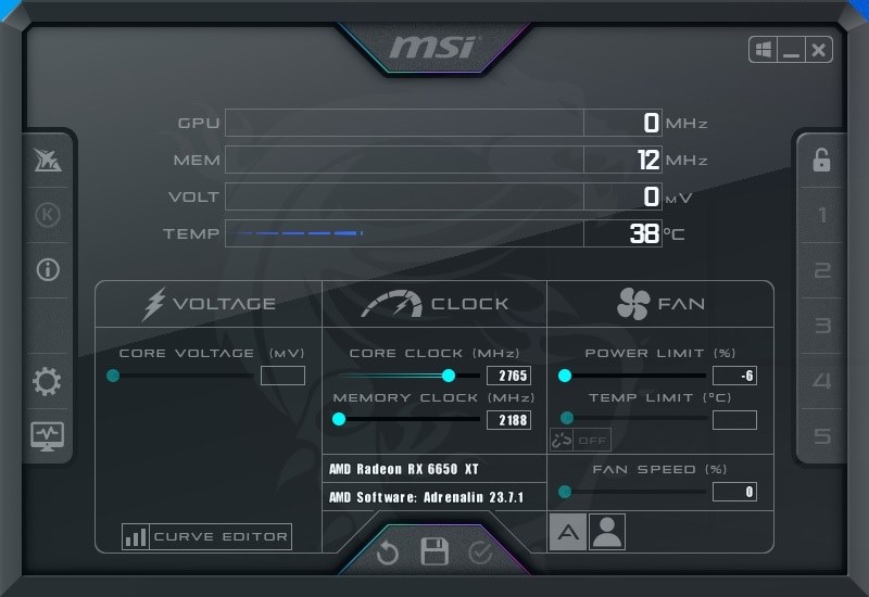 AfterburnerでのPower Limitについて』 ASRock Radeon RX 6600 XT