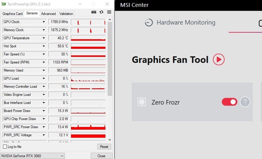 Zero Frozrを設定しても、ファン速度30％で回り続けてしまう』 MSI GeForce RTX 3060 VENTUS 2X 12G OC  [PCIExp 12GB] のクチコミ掲示板