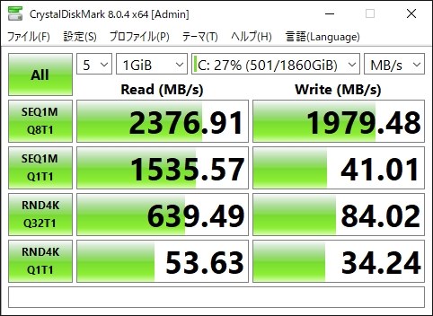 nvme シーケンシャルリード 4k 遅い