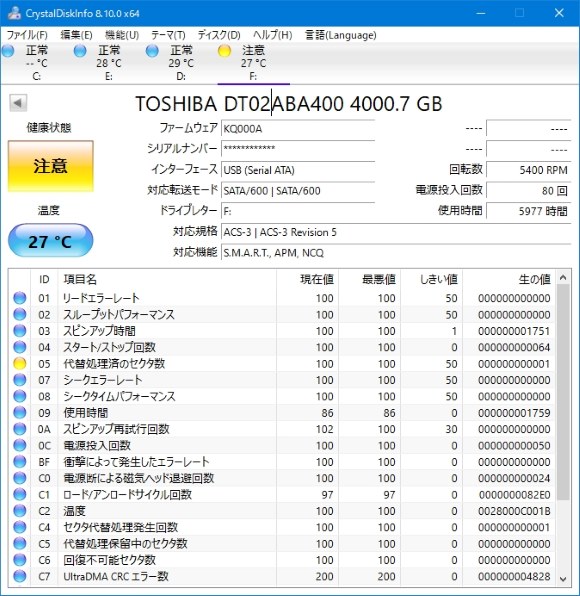 東芝 DT02ABA400 [4TB SATA600 5400] 価格比較 - 価格.com