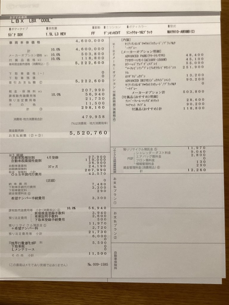 初期オーダーは不要なメーカーオプション付』 レクサス LBX 2023年
