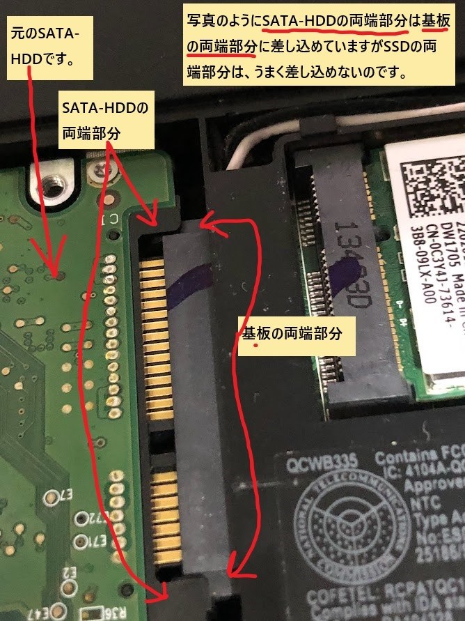 SSDが基板に差せないのですが』 Dell Inspiron 14R プレミアム