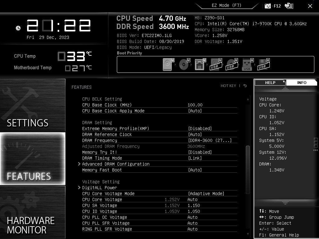 消費電力（発熱）を変えずにOC』 インテル Core i7 9700K BOX の
