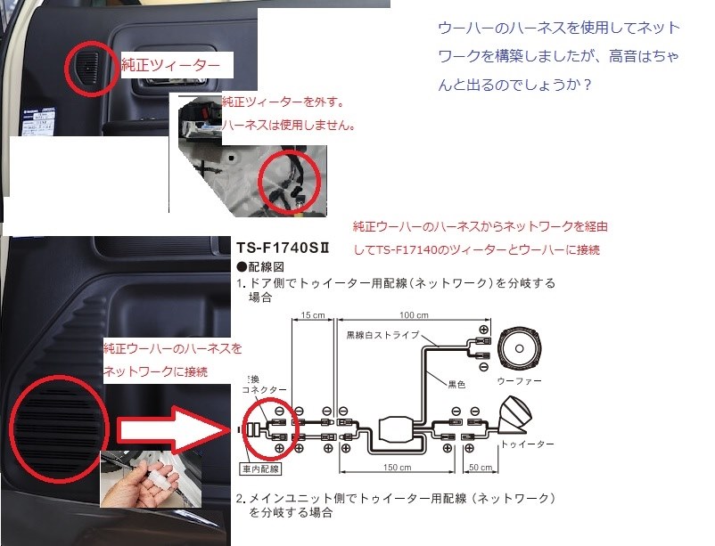 スピーカー交換時のハーネスについて』 パイオニア TS-F1740SII のクチコミ掲示板 - 価格.com