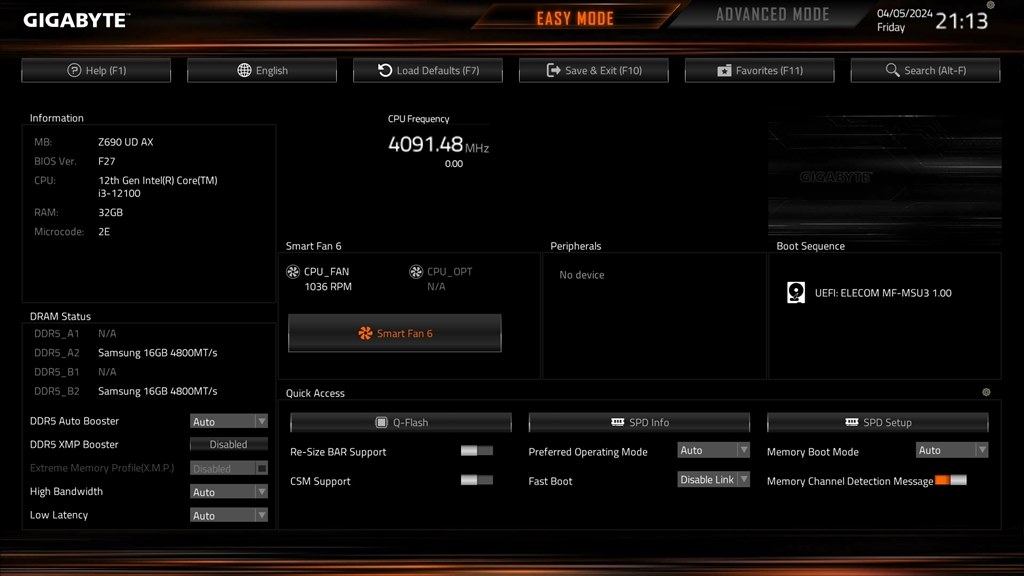 モニタが映りません』 GIGABYTE Z690 UD DDR4 [Rev.1.0] のクチコミ