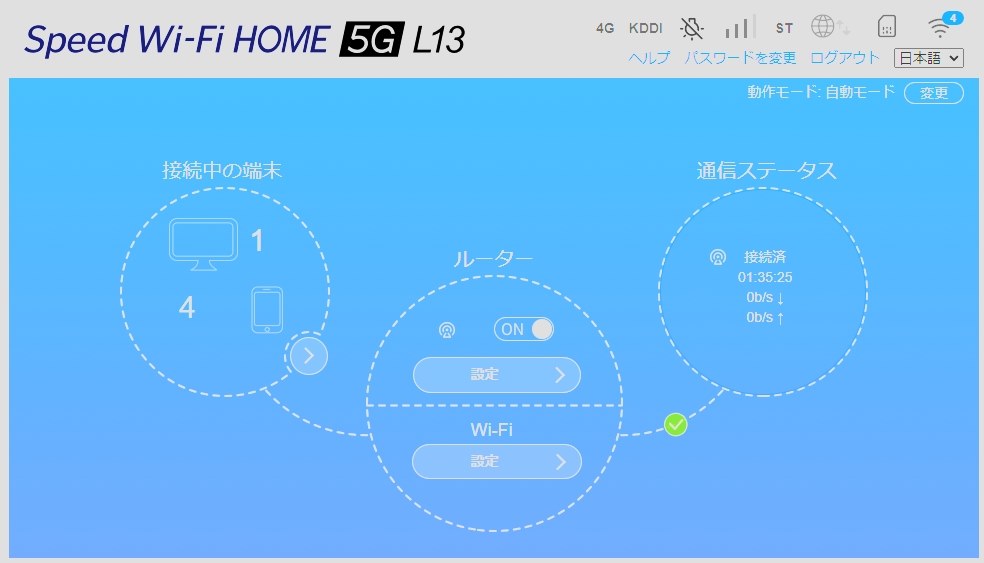 キャリアアグリーゲーション』 ZTE Speed Wi-Fi HOME 5G L13
