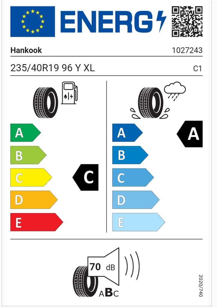 HANKOOK ventus S1 evo3 235/40R19 19インチ 夏タイヤ 4本 21年製 VW/T