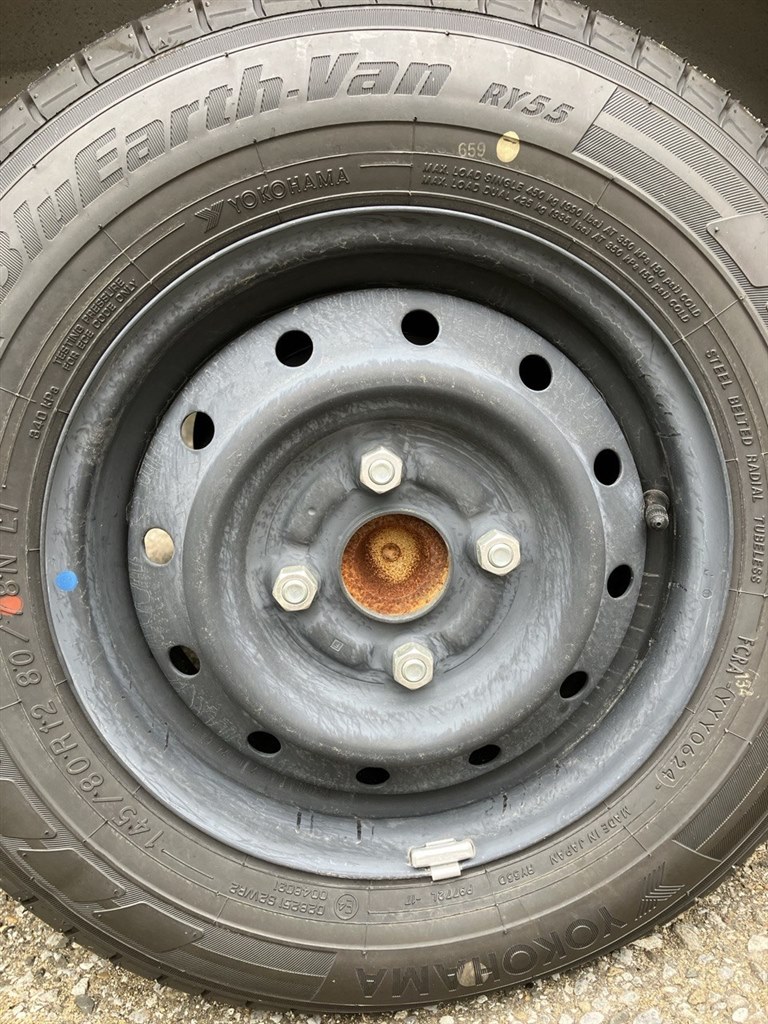145/80/12 エブリイ新車外し　 ノーマルタイヤ　スチールホイール 12 車・バイク・自転車 145/80/12 エブリイ新車外し ノーマル