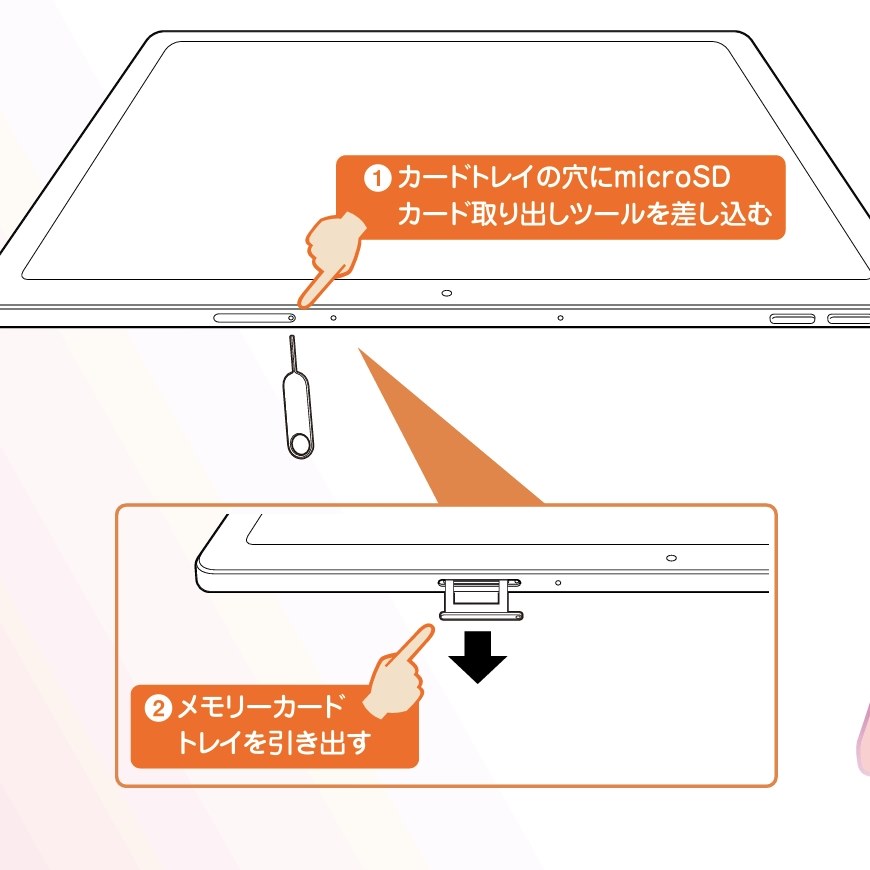 質問】メモリーカードスロットの開け方』 NEC LAVIE Tab T11 T1175/JAS